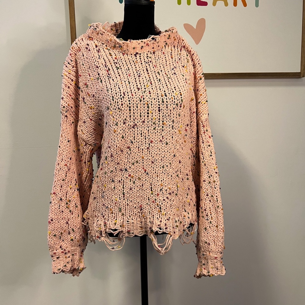 Adora distressed confetti sweater